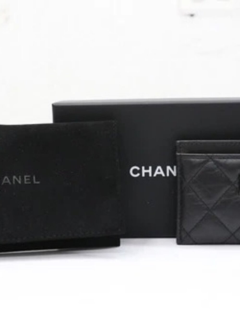 Chanel So Black Reissue Card Holder Quilted Aged Calfskin